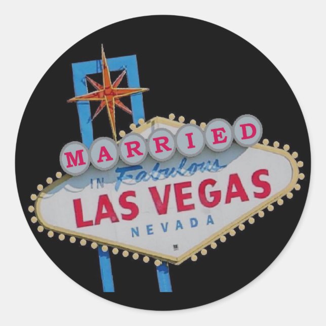VERHEIRATET in Fabulous-Las-Vegas-Aufkleber Runder Aufkleber (Vorderseite)