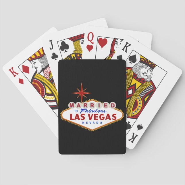 Verheiratet in Fabulous Las Vegas, Nevada Neon Sch Spielkarten (Rückseite)