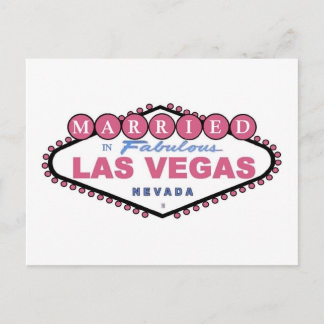 VERHEIRATET in Fabulous Las Vegas PINK Postkarte (Vorderseite)