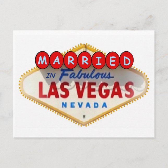 VERHEIRATET in Fabulous Las Vegas Postkarte (Vorderseite)