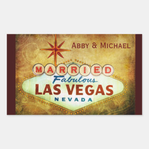 Verheiratet in Fabulous LAS VEGAS Rechteckiger Aufkleber