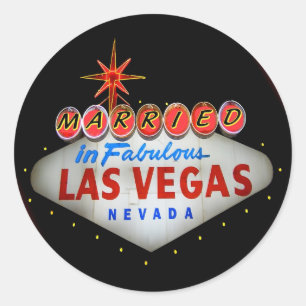Verheiratet in Fabulous Las Vegas Runder Aufkleber