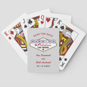 Verheiratet in Fabulous Vegas Wedding Save the Dat Spielkarten