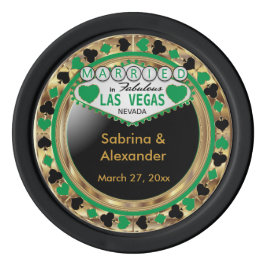 Verheiratet in Las Vegas - Vielen Dank | Grün Pokerchips