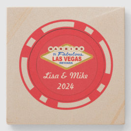 Verheiratet in Vegas Poker Chip Stone Untersetzer