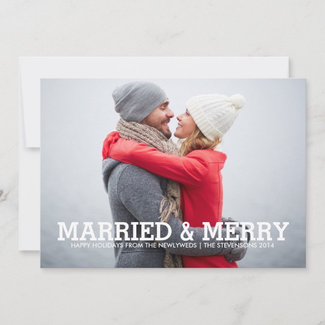 VERHEIRATET & MERRY | FERIENFOTOKARTE FEIERTAGSKARTE (Vorderseite)