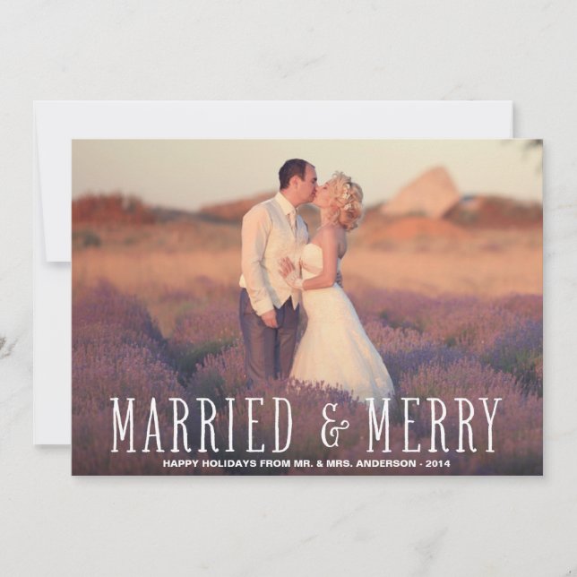 VERHEIRATET & MERRY | FERIENFOTOKARTE FEIERTAGSKARTE (Vorderseite)