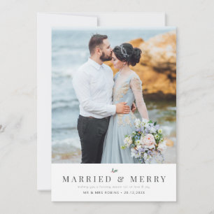 VERHEIRATET & MERRY   Hochzeitsankündigung Feiertagskarte