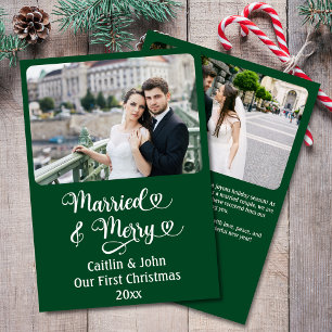 Verheiratet Merry Newlyweds 1. Weihnachtsgrün Feiertagskarte