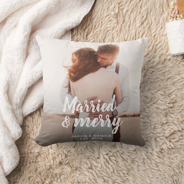 Verheiratet & Merry Wedding Vielen Dank Weihnachte Kissen (Decke)