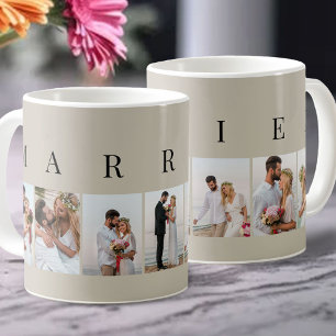 VERHEIRATET Natürliches und schwarzes 7-Bild-Foto- Kaffeetasse