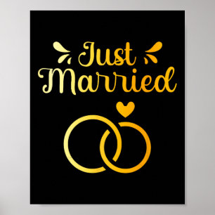 Verheiratet nur Hochzeitsheirat Braut Ehemann Poster