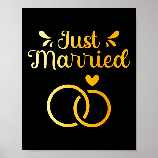 Verheiratet nur Hochzeitsheirat Braut Ehemann Poster (Vorne)