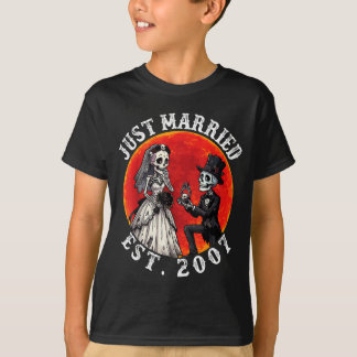 Verheiratet seit 2007 Skelett Braut Bräutigam 19. T-Shirt