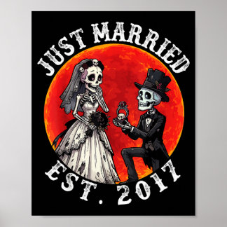 Verheiratet seit 2017 Skelett Braut Bräutigam 9. Poster