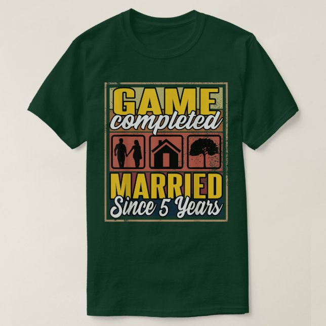 Verheiratet seit 5 Jahren 5. Hochzeit T-Shirt (Design vorne)