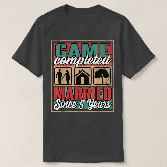 Verheiratet seit 5 Jahren 5. Hochzeit T-Shirt (Design vorne)