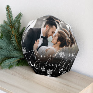 Verheiratet & Strahlend Weihnachtshochzeit Fotoblock