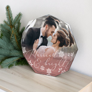 Verheiratet & Strahlend Weihnachtshochzeit Fotoblock