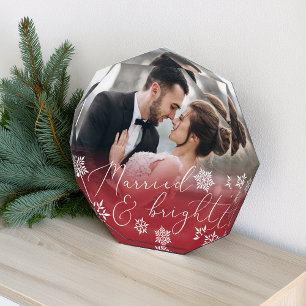 Verheiratet & strahlend Weihnachtshochzeit Fotoblock