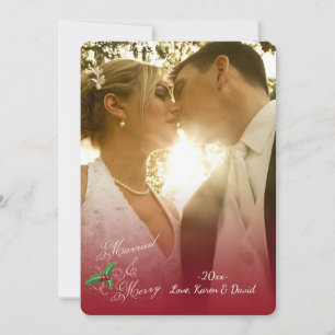 Verheiratet und Fröhlich Transparent Foto Urlaubsk Feiertagskarte