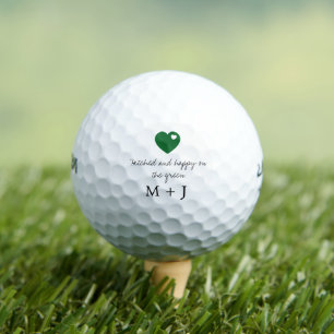 'Verheiratet und Glücklich auf dem Grün' Hochzeits Golfball