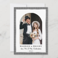 Verheiratet und Hellbogen Foto Schwarz Weiß Karier