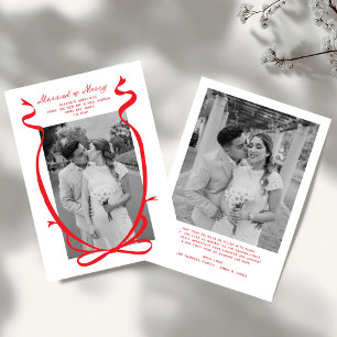 Verheiratet und Merry Bow Foto Weihnachten Neuaufl