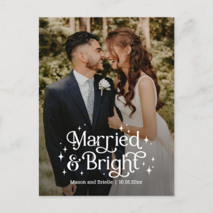 Verheiratet und strahlend Karte zum Hochzeitsurlau