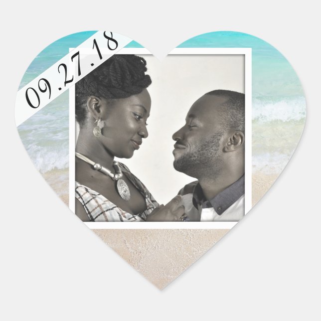 Verheiratet von Sea Foto Heart Sticker (Vorderseite)