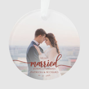 Verheiratet während eines Pandemie-Fotos Weihnacht Ornament