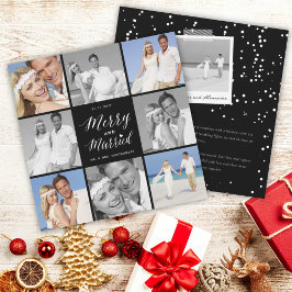 Verheiratete 8 Fotocollage Moderne Hochzeit Feiertagskarte