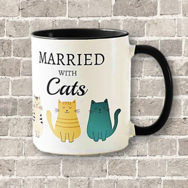 Verheiratete Cat Lover's Fun Gift Tasse (Von Creator hochgeladen)