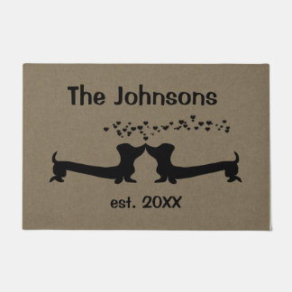 Verheiratete Dackeln in der Liebe Fußmatte