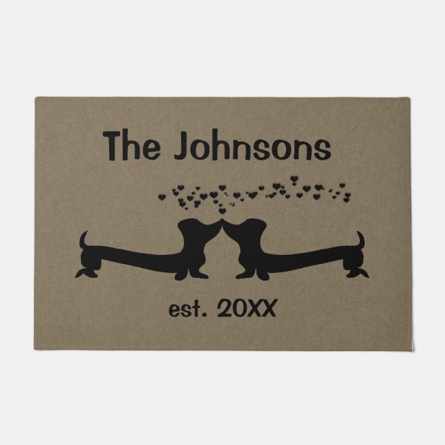 Verheiratete Dackeln in der Liebe Fußmatte (Vorderseite)