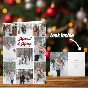 Verheiratete & Frohe Weihnachts-Foto-Hochzeitseinl Feiertagskarte