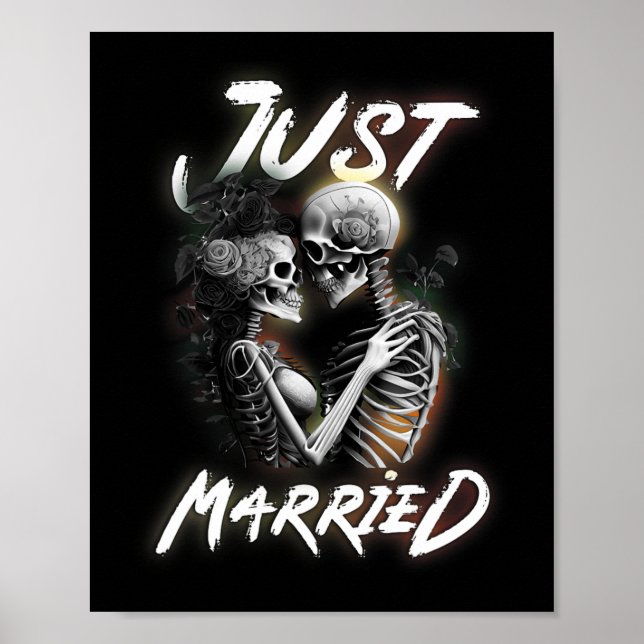 Verheiratete Halloween-Skelettbräune und Groomehe Poster (Vorne)