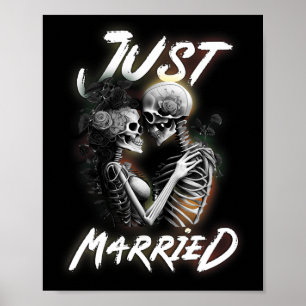 Verheiratete Halloween-Skelettbräune und Groomehe Poster