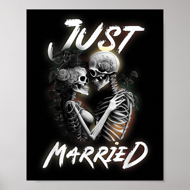 Verheiratete Halloween-Skelettbräune und Groomehe Poster (Vorne)
