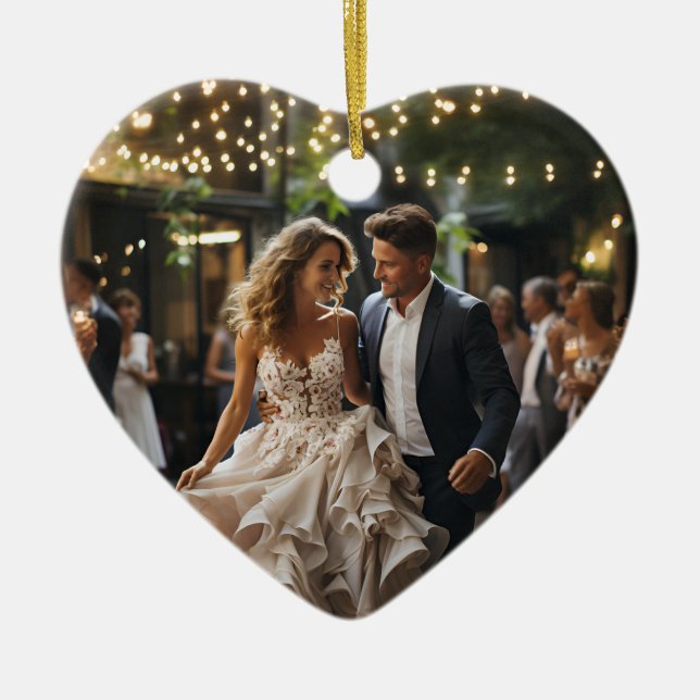 Verheiratete Herzform Keramik Ornament (Vorne)