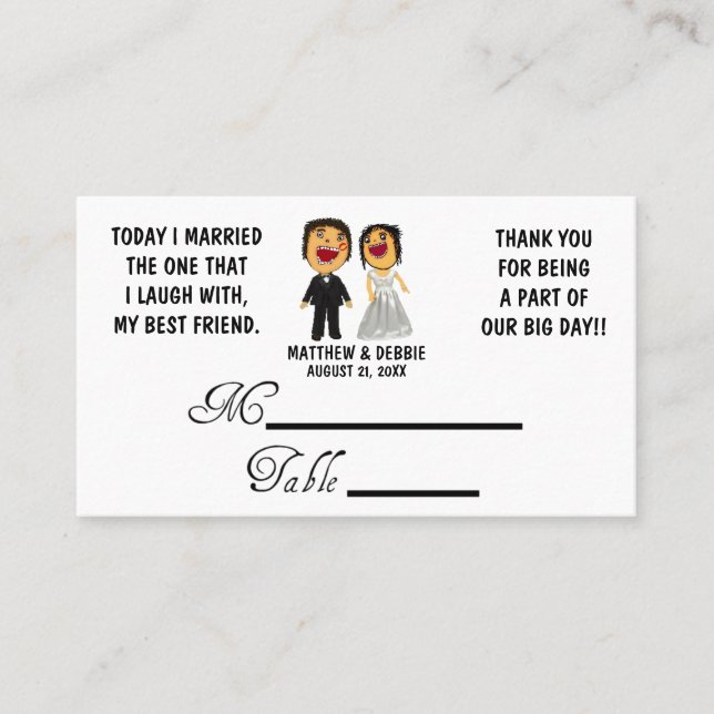 Verheiratete Hochzeitsplätze für meine besten Freu Platzkarte (Vorderseite)