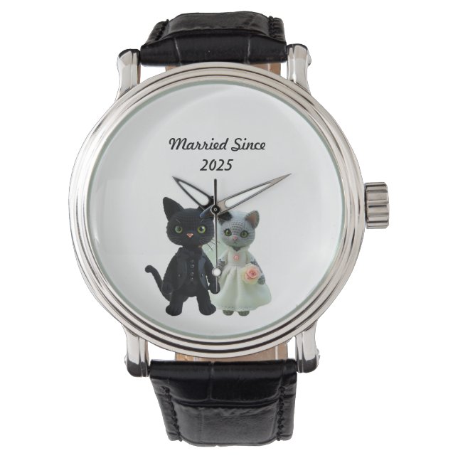 Verheiratete Katzen 2025 Armbanduhr (Vorderseite)