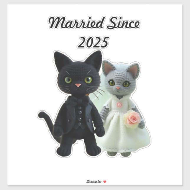 Verheiratete Katzen 2025 Aufkleber (Blatt)