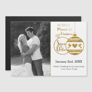 Verheiratete kleine Weihnachten Save the Date Magneteinladung