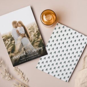 Verheiratete und fröhliche Weihnachtskarte des Fot Einladung