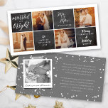Verheiratete und helle Chalkboard 4 FotoCollage Feiertagskarte<br><div class="desc">Mit Fett*fa*tin entworfen. Einfach mit eigenen Texten,  Fotos oder Bildern anpassen. Für individuelle Anfragen wenden Sie sich bitte direkt an fat*fa*tin. Es gelten benutzerdefinierte Gebühren. www.zazzle.com/fat_fa_tin www.zazzle.com/color_therapy www.zazzle.com/fatfatin_blue_knot www.zazzle.com/fatfatin_red_knot www.zazzle.com/fatfatin_mini_me www.zazzle.com/fatfatin_box www.zazzle.com/fatfatin_design www.zazzle.com/fatfatin_ink</div>
