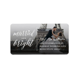 Verheiratete und helle Hochzeitsadresse des Fotos Adressaufkleber