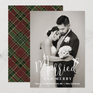Verheiratete und Merry Newlywed Foto Holiday Card Feiertagskarte