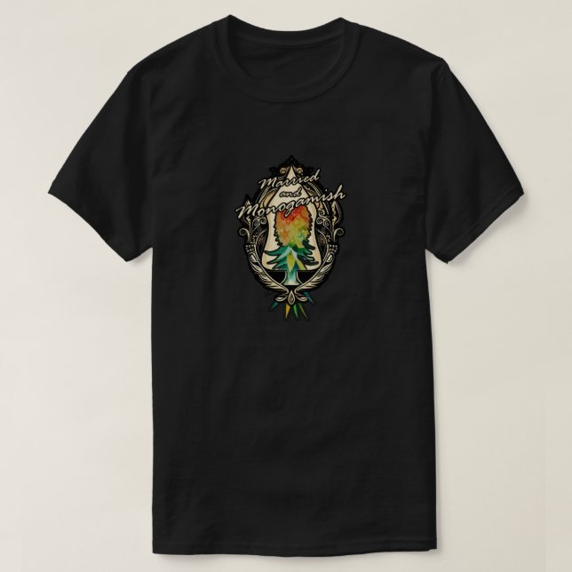 Verheiratete und monogamische Herzklopfen T-Shirt (Design vorne)