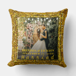 Verheiratete Weihnachten Elegant Gold Typ Hochzeit Kissen